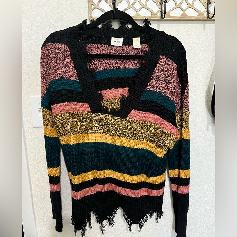 Multi colored striped sweater